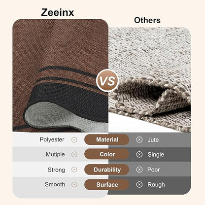 5x7 Scalloped Rug Easy Jute Washable Outdoor Patio Rug - Image 5