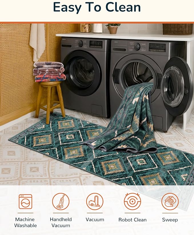 BESTSWEETIE Area Rug 6x9 Rug Machine Washable Non-Slip Low Pile Print Pattern - Image 3
