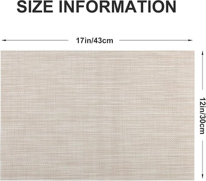 Vinyl Placemats Set of 8, PVC Woven Washable Non-Slip Table Mats, Heat - Image 4