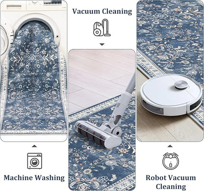 Yamaziot Washable Runner Rug 2x6 – Non Slip Boho Floral Hallway Runner Rug - Image 4