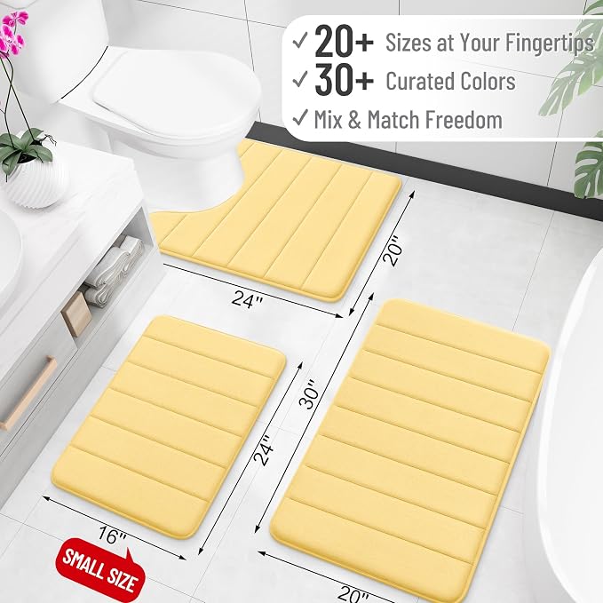 OLANLY Memory Foam Long Bathroom Rugs Runner 44x20, Super Soft Absorbent Bath - Image 2