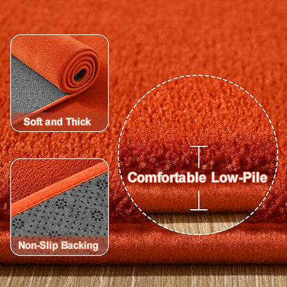 Amearea Large Modern Area Rugs for Bedroom Living Room, 5x8 Feet Orange - Image 3