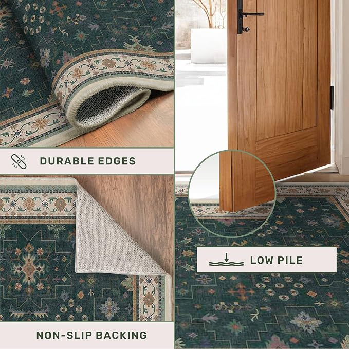 Dark Green Oushak 3x4 Large Entryway Rug - Image 5
