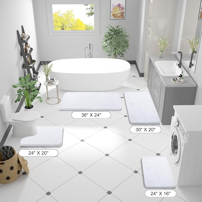 OLANLY Large Bathroom Rugs 70x46, Extra Soft Absorbent Chenille Bath Rugs - Image 2
