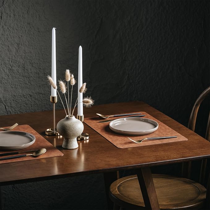 Placemats Set of 8, DOLOPL Reversible Dual-Color Faux Leather Place Mats - Image 4