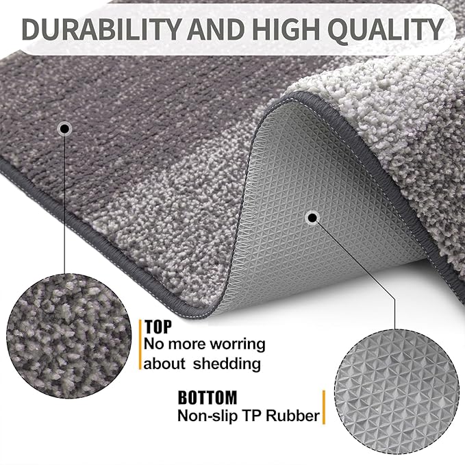 Kitinjoy Indoor Outdoor Door Mat, 45x27 Non-Slip Absorbent Dirt Trapper - Image 3