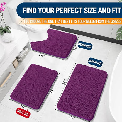 OLANLY Toilet Rugs U-Shaped 24x20, Extra Soft Absorbent Chenille Contour - Image 2