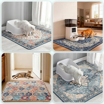 Hompet Cat Litter Mat 2 Pack, 72x72 Large Machine Washable Trapping Mats - Image 4