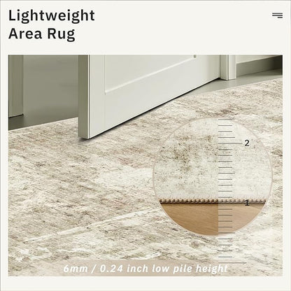 Soalmost Area Rug 10x12 Vintage Washable Living Room Large Carpet Non Slip - Image 7