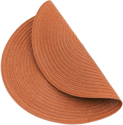 SHACOS Round Placemats Set of 8 Washable 15 inch Round Placemat Cotton - Image 5