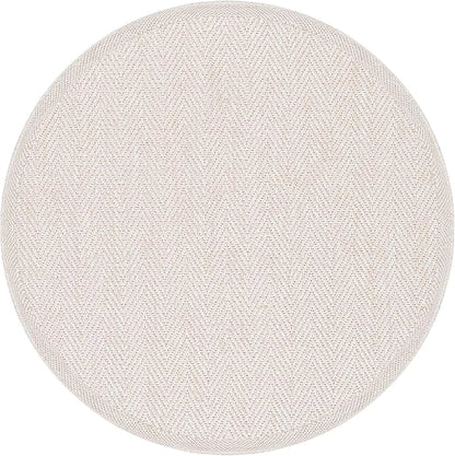 CAMILSON Easy Jute Round Rug 4ft Indoor Outdoor Off-White Color Fiber Area Rugs - Image 2