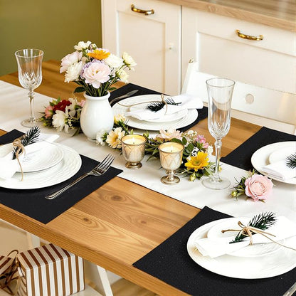 Faux Leather Heat Resistant Placemats 4 Packs, Waterproof Wipeable Dining PU - Image 7