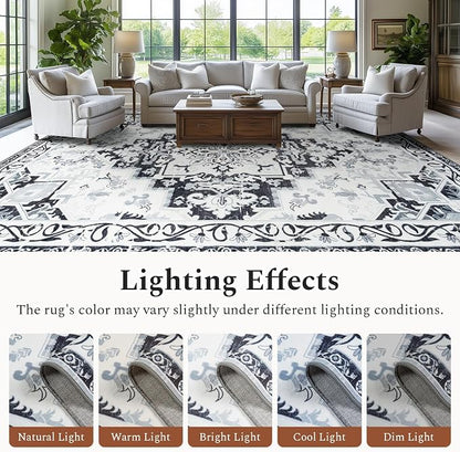 Rugflix 6x9 Area Rug for Living Room, Machine Washable Area Rugs - Image 6