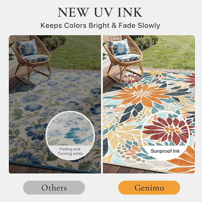 GENIMO Indoor Outdoor Area Rug 6'x9', Machine Washable Rugs - Image 5
