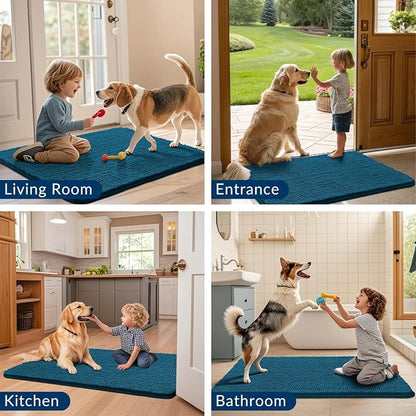 Smiry Dog Door Mat for Muddy Paws 47x24, Absorbent Dirt Trapper, Non-Slip - Image 7