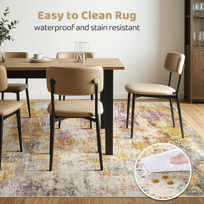 LOONGRUG 8X10 Area Rugs Living Room: Washable Large Abstract Soft Stain - Image 6