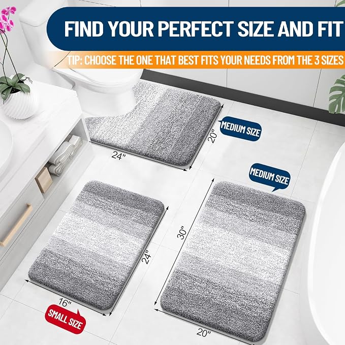 OLANLY Large Bathroom Rugs Mat 44x32, Extra Soft Absorbent Microfiber Bath Rugs - Image 2