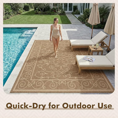 MontVoo-Outdoor Rug-Patio Rug 6x9 ft Polypropylene Indoor Outdoor Rugs Outdoor - Image 7