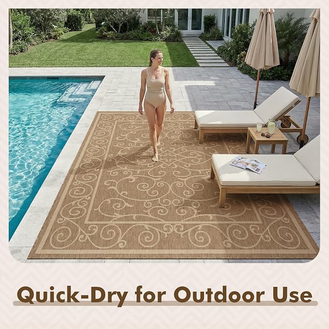 MontVoo-Outdoor Rug-Patio Rug 8x10 ft Polypropylene Indoor Outdoor Rugs Outdoor - Image 7