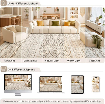 Nakagishi Area Rug Living Room Rugs: 10x14 Large Soft Machine Washable Boho - Image 9
