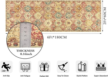 Lahome Moroccan Trellis Washable Runner Rug, 2x6 Kitchen Runners - Image 2