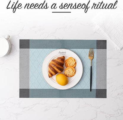 Placemats Set of 6 Washable Indoor | Outdoor Vinyl Place Mats - Image 6