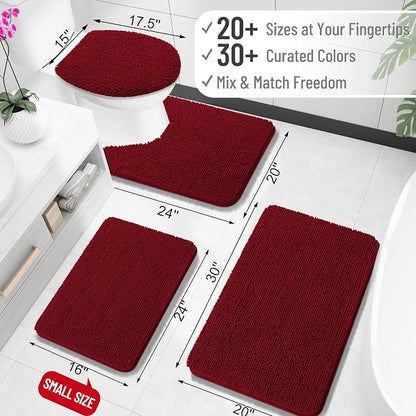 OLANLY Small Bathroom Rugs 24x16, Extra Soft Absorbent Chenille Bath Rugs - Image 2