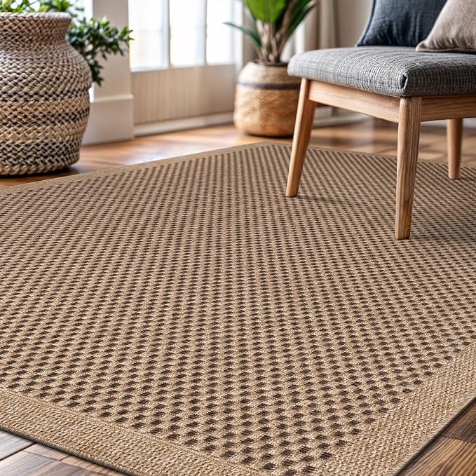CAMILSON Easy Jute Rug 5x7, Indoor Outdoor Natural Color Fiber Area Rugs - Image 8