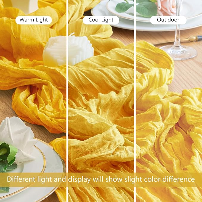 Cheesecloth Table Runner Gold 10FT Boho Gauze Runner, 6 Pack | 120 Inch Cheese - Image 7