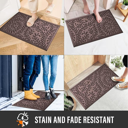 HIYARD Front Door Mat, Absorbent Dirt Trapping Welcome Door Mat Indoor Outdoor - Image 4