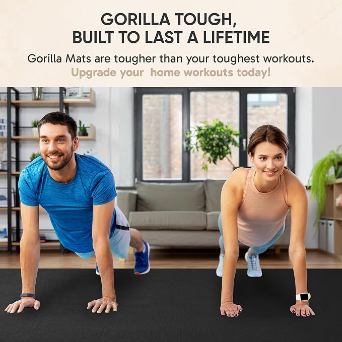 Gorilla Mats Large Exercise Mat – 6'x4', Flat Fitness, Yoga & Weight Lifting - Image 6