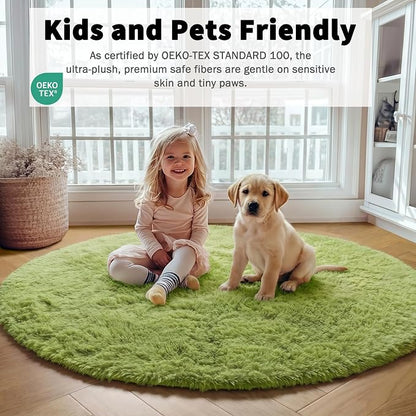 ONASAR Grass Green Round Rugs 5ft - Image 3
