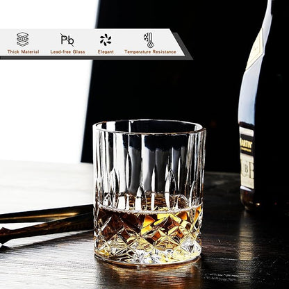 GLASKEY Whiskey Glasses Set of 4, Rock Glasses, 11 oz Lead-Free Crystal Bourbon - Image 2