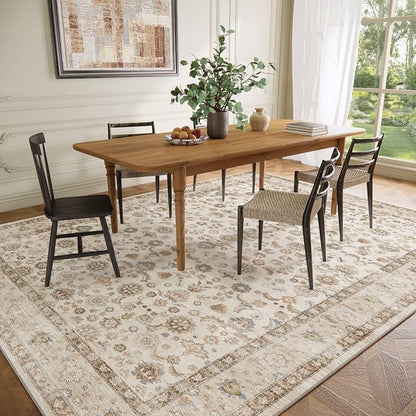 Washable Area Rugs for Living Room: 9x12 Bedroom Rug Boho Vintage Area Rug - Image 5