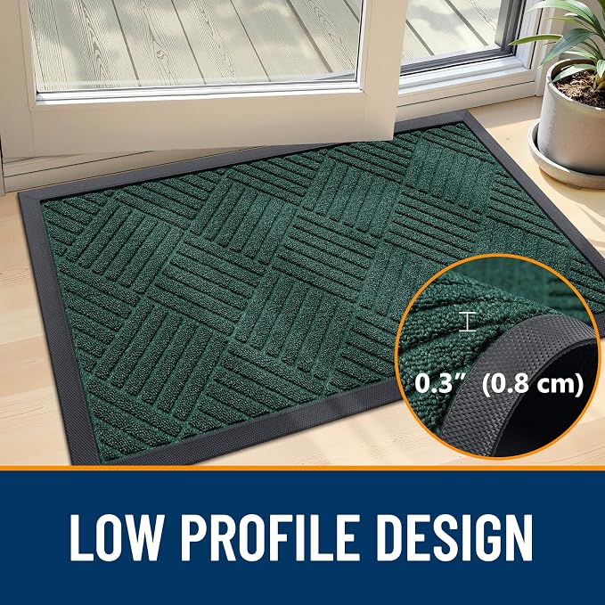 OLANLY Front Door Mat Outside Entrance 33x21, Heavy Duty Sturdy Natural Rubber - Image 4