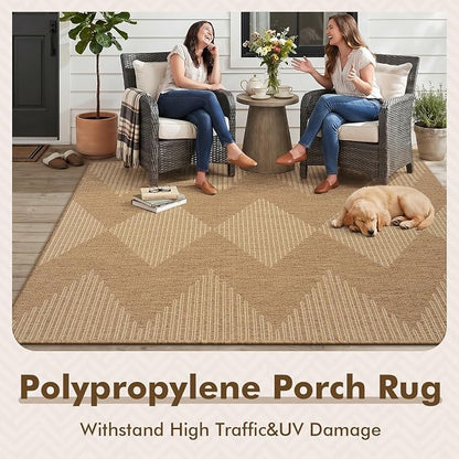 MontVoo-Outdoor Rug Carpet Patio Rug 4x6 ft Polypropylene Indoor Outdoor Rugs - Image 5