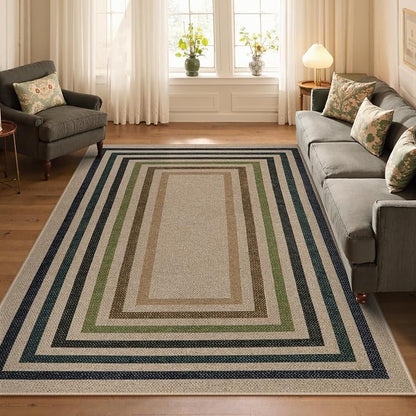 Lahome Enfys Modern Geometric Easy Jute Rug, Washable 5x7 Indoor Outdoor Rugs - Image 6