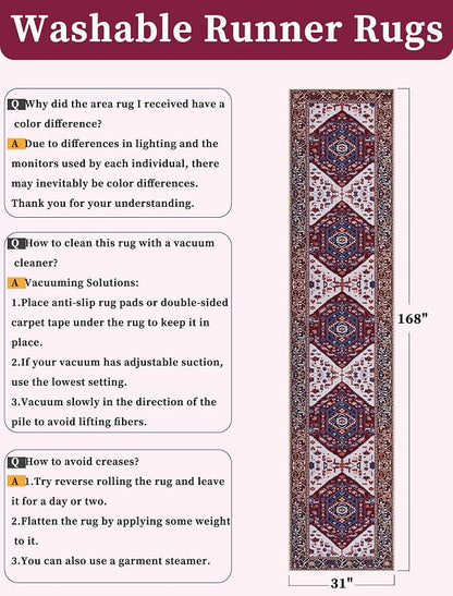 SERISSA Runner Rug for Hallways, Extra Long Boho Rug Ultra Soft Vintage - Image 6
