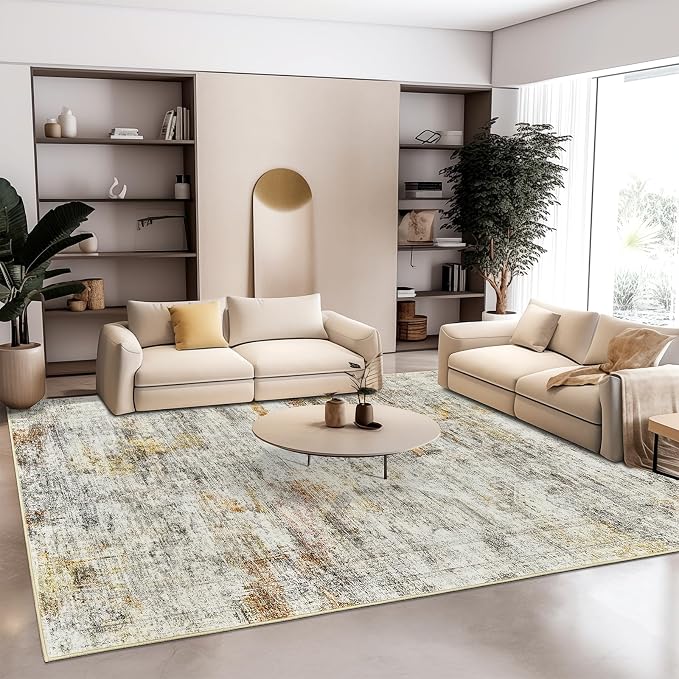 Soalmost 9x12 Area Rugs for Living Room, Non Slip Machine Washable Vintage Rugs - Image 9