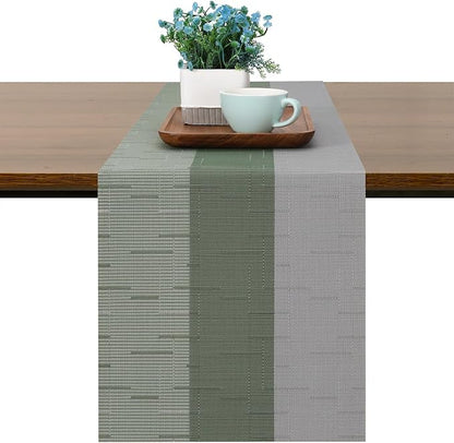 Table Runner 88 Inches Long, Vinyl Woven Farmhouse Table Runners | Washable by Chitomars