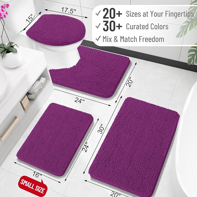OLANLY Large Bathroom Rugs 50x30, Extra Soft Absorbent Chenille Bath Rugs - Image 2