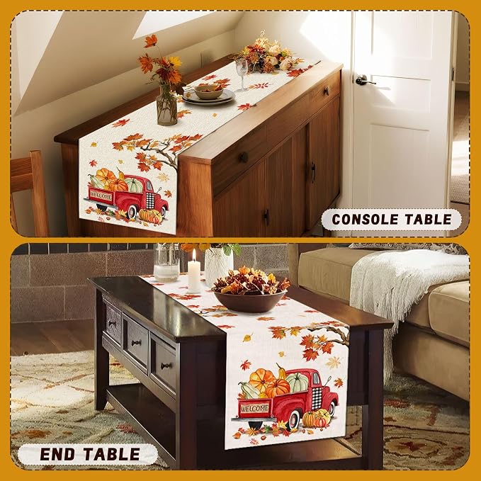 Bonsai Tree Fall Runner for Table 84, Fall Table Runner for Kitchen, Dining | - Image 6