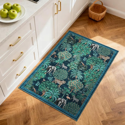 GarveeHome Jungle Rug 2x3 Animal Print Rugs Non Slip Washable Front Door Rug by GarveeHome