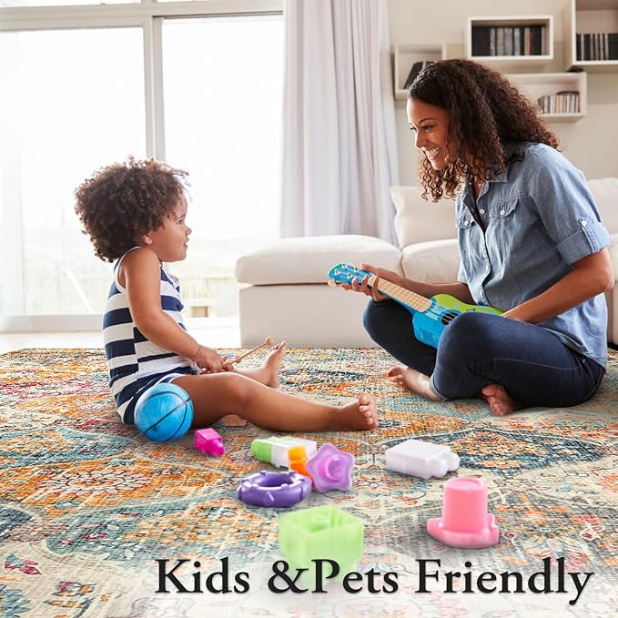 Lahome Moroccan Washable Area Rugs 8x10, 8x10 Rugs - Image 7