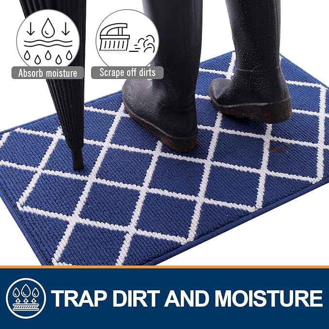Finchitty Large Indoor Door Mat, Non-Slip Absorbent Resist Dirt Entrance Mat - Image 2