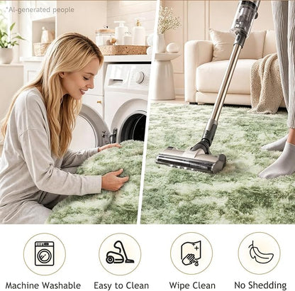 Ophanie Green and White Area Rugs - Image 6