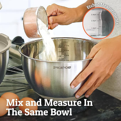 Premium Mixing Bowls With Lids Set, Airtight Lids, Thicker Stainless Steel - Image 5