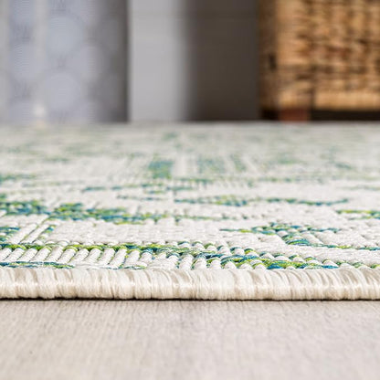 JONATHAN Y Boho Medallion Indoor Outdoor Area Rug 4X6 Green/Cream, Estrella - Image 6