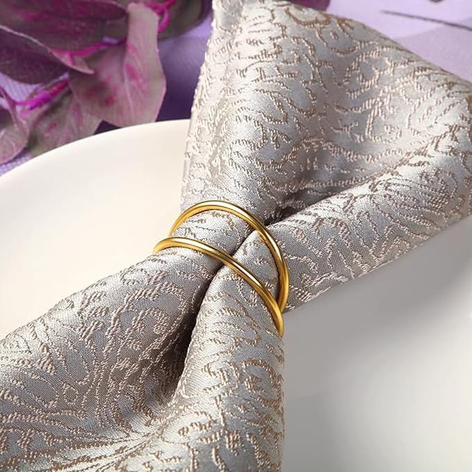 Gold Napkin Rings-24 PCS Metal Spiral Napkin Rings | Napkin Holders Buckles - Image 6