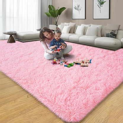 qulint 8x10 Area Rugs for Living Room, Large Fluffy Pink Rug for Bedroom - Image 7
